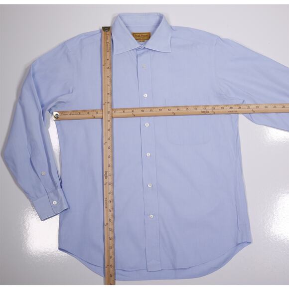 Paul Stuart Light Blue Slim Fit Cotton Dress Shirt (39) 15.5-32 - Picture 4 of 7